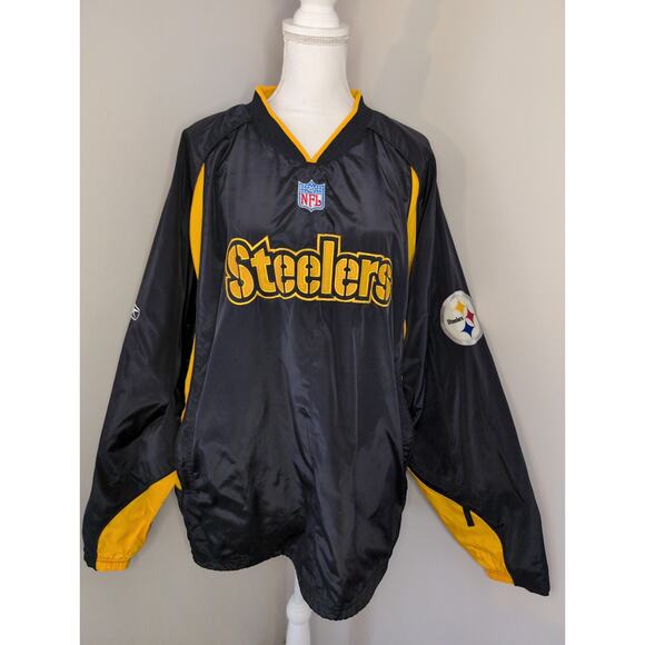 Reebok NFL official Field gear mens Steelers adjustable XXl polyester pullover - Picture 1 of 10